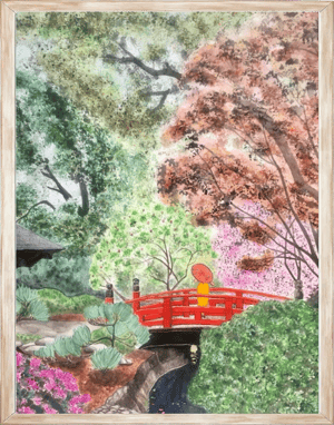 Looking Over the Bridge Fint Looking Over the Bridge Descanso Gardens by Nancy Flint